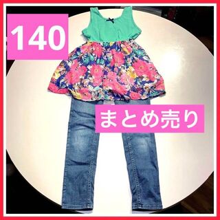 エイチアンドエム(H&M)のまとめ売り　新品　韓国子供服　デニム　130 140 女の子　チュニック　夏服(Tシャツ/カットソー)