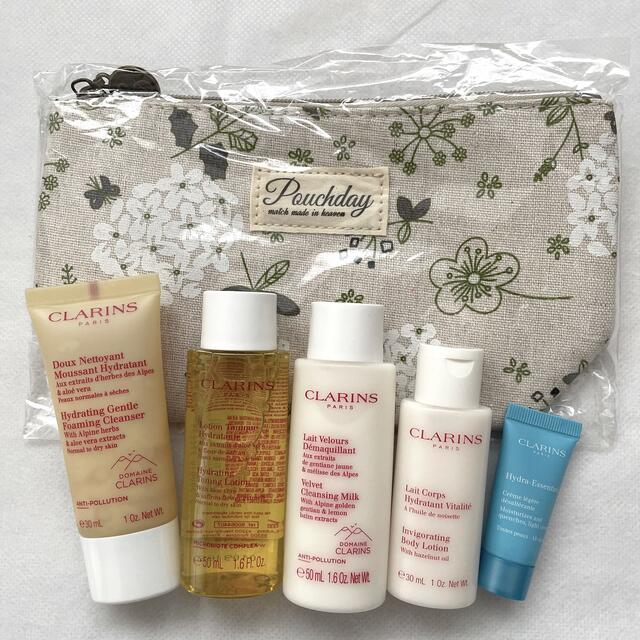 CLARINS(クラランス)のポーチ付き CLARINSクラランス トライアルセット コスメ/美容のキット/セット(サンプル/トライアルキット)の商品写真