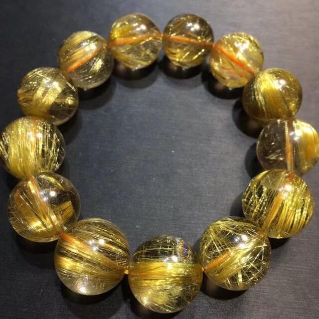 ⭐︎【天然】タイチンルチルクオーツ ブレスレット 17mmの通販 by Rui