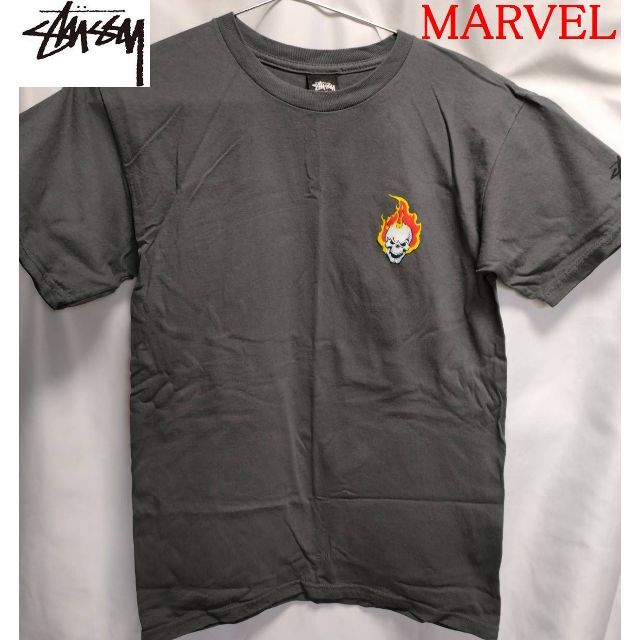 STUSSY × MARVEL GHOST RIDER Tシャツ S グレー