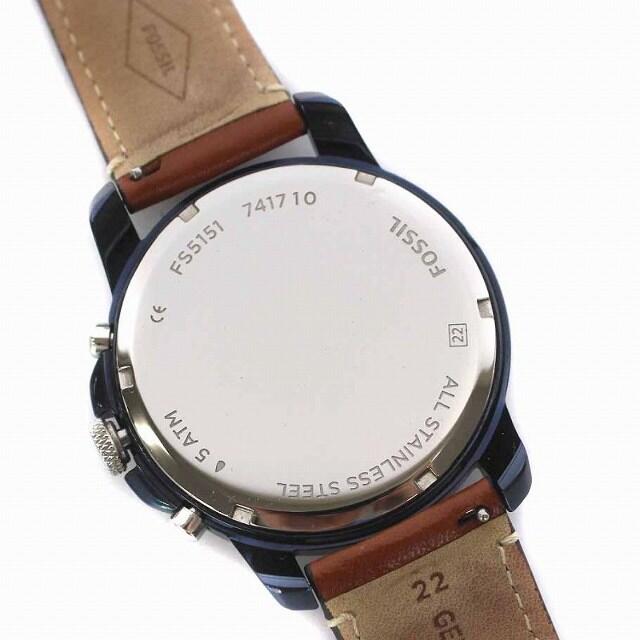 FOSSIL(フォッシル)のフォッシル GLANT 腕時計 クォーツ 革ベルト 茶 青 ブルー FS5151 メンズの時計(腕時計(アナログ))の商品写真