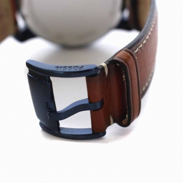 FOSSIL(フォッシル)のフォッシル GLANT 腕時計 クォーツ 革ベルト 茶 青 ブルー FS5151 メンズの時計(腕時計(アナログ))の商品写真