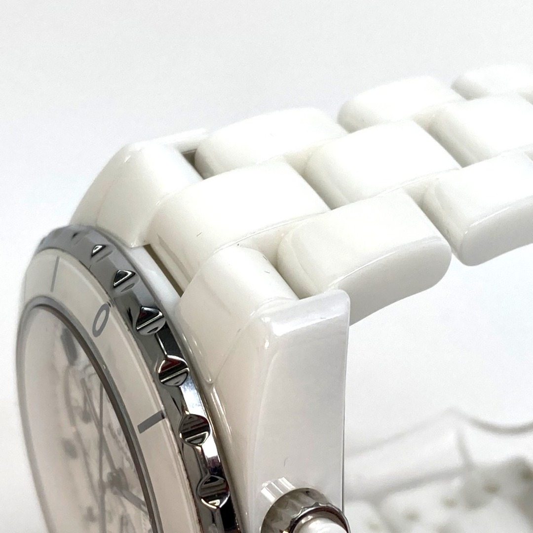 シャネル CHANEL J12 クロノ H1007 自動巻き デイト 腕時計 セラミック ホワイト