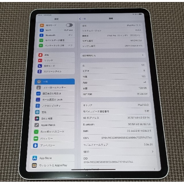 iPad Pro 11インチ 第2世代 シルバー 128GB Cellular