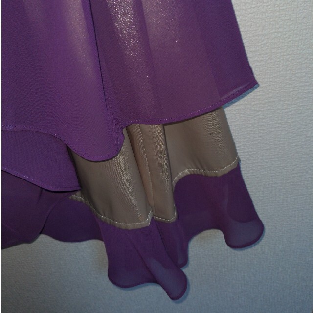紫ドレス＆黒ボレロの２点セット レディースのフォーマル/ドレス(ミディアムドレス)の商品写真