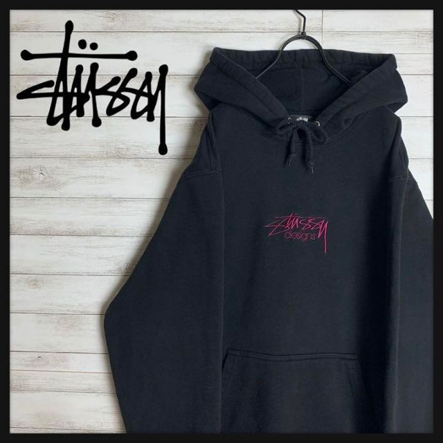 【即完売モデル】 STUSSY 売切れ続出 パーカー 入手困難 刺繍ロゴ 美品