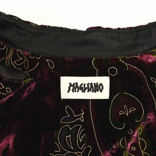 MAGLIANO 21AW ペイズリー シャツ ベロア シースルー S ボルドー