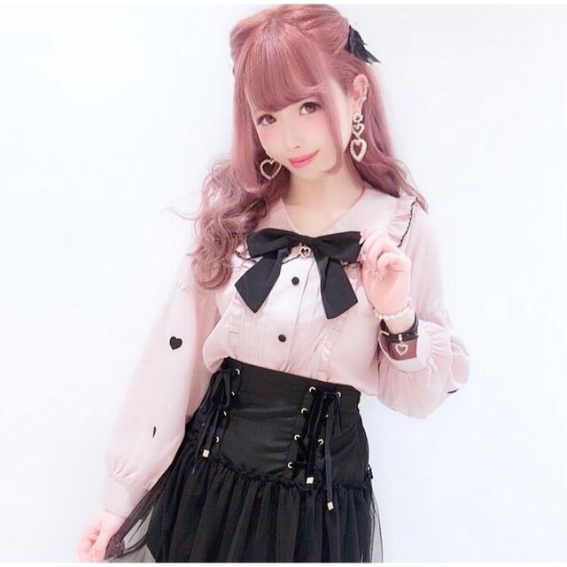 LIZ LISA - リズリサハートアップリケボウタイ付きブラウスの LIZ LISA - リズリサハートアップリケボウタイ付きブラウスの