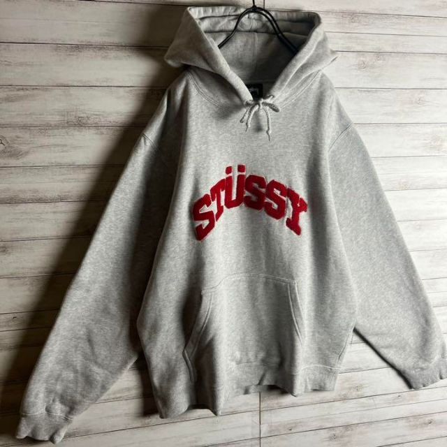 STUSSY - 【最高デザイン】 STUSSY パーカー パイルアーチロゴ 入試