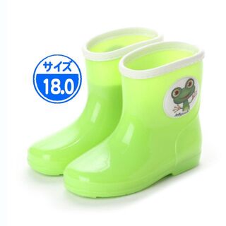 【新品 未使用】キッズ 長靴 グリーン 18.0cm 子供用 緑 JWQ01(長靴/レインシューズ)