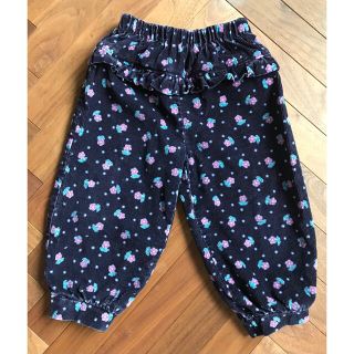 オシュコシュ(OshKosh)のoshkosh  ブラック花柄コーデュロイパンツ　2T(パンツ/スパッツ)