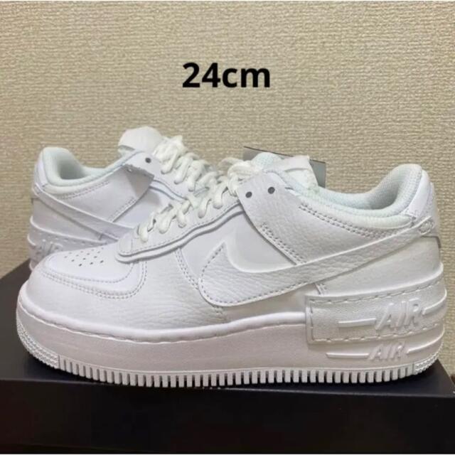 【24cm】NIKEナイキ エアフォース1 シャドウ トリプルホワイト W