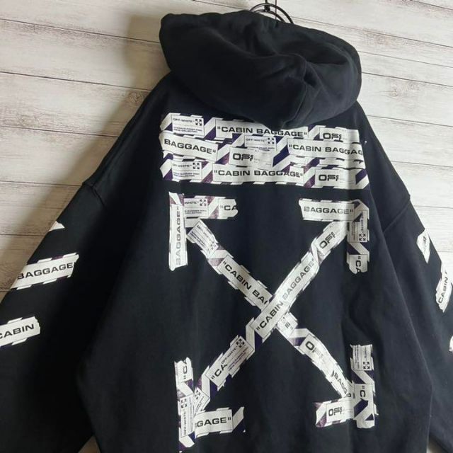 OFF-WHITE - 【即完売モデル】オフホワイト バックプリント パーカー