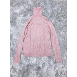 ザラ(ZARA)のパール袖ニット タートルネック ピンクニット パールボタン レディース春秋冬(ニット/セーター)