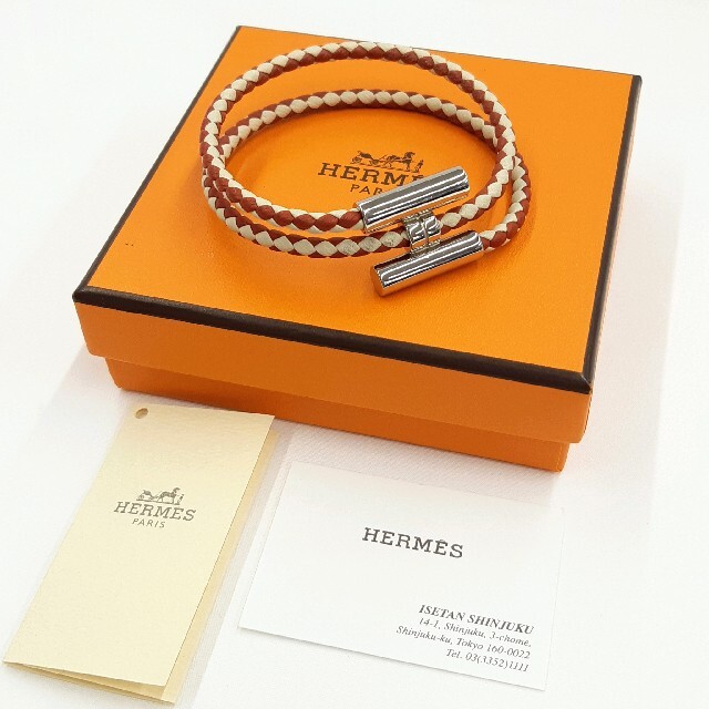 エルメス HERMES トゥルニトレッセ バイカラー ブレスレット 編み込み