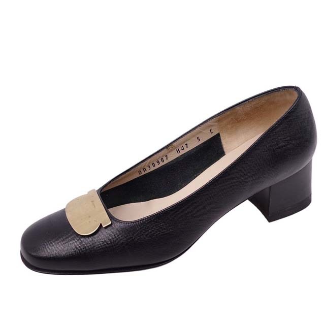 極美品】Salvatore Ferragamo パンプス ガンチーニ ブラック