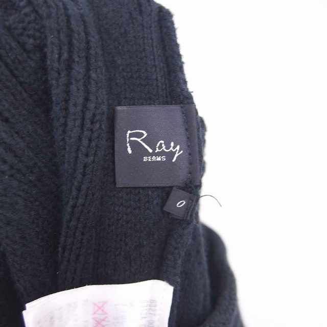 Ray BEAMS(レイビームス)のレイビームス タイト ニット スカート ひざ丈 ケーブル編み 0 黒 ブラック レディースのスカート(ひざ丈スカート)の商品写真