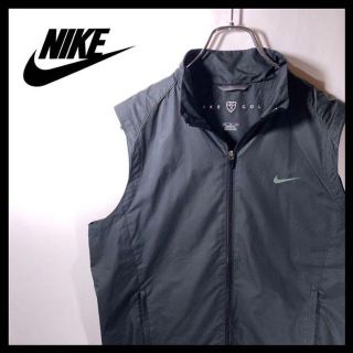 ナイキ(NIKE)の00s 古着 NIKE ナイキ ナイロン ベスト 黒 スウッシュロゴ 菅田将暉(ベスト)