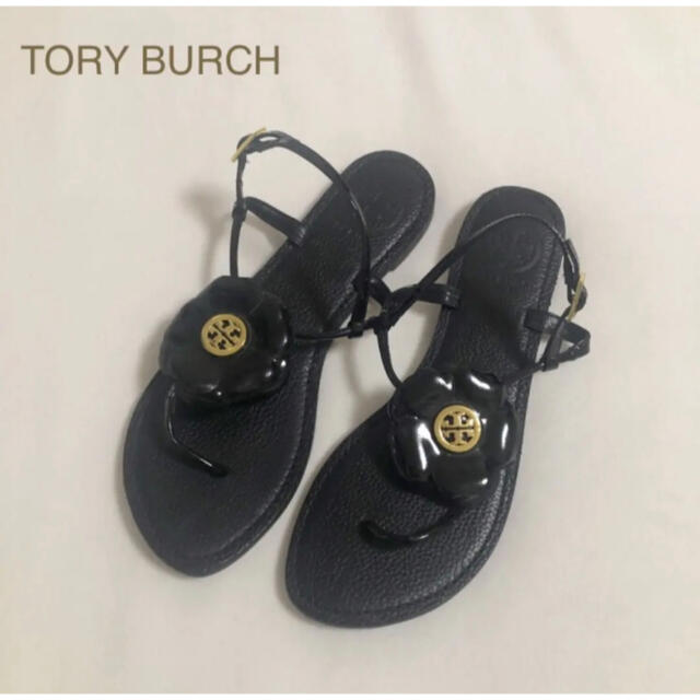 レディースTORY BURCHトリーバーチ　カメリア　花　トング　ストラップ　サンダル