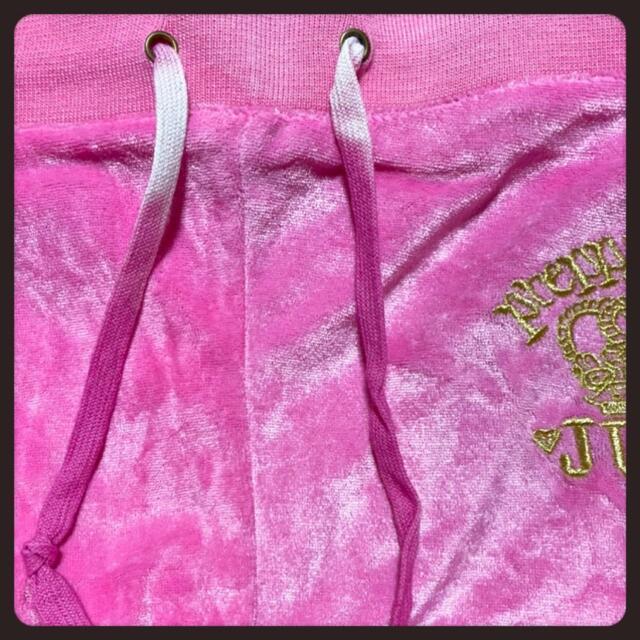 Juicy Couture(ジューシークチュール)の【6L／桃】GOLD刺繍＊王冠＊ベロア＊セットアップ＊大きいサイズ＊レディース レディースのルームウェア/パジャマ(ルームウェア)の商品写真