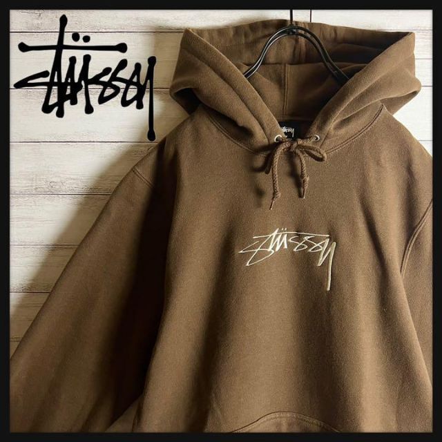 【美品】STUSSY☆花柄☆刺繍ロゴ 即完売 希少 パーカー 人気Lサイズ