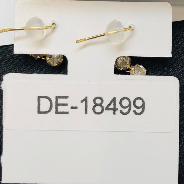 DE-18499 K18YG フックピアス ダイヤモンド 2