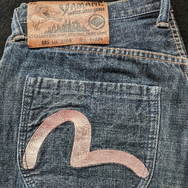 EVISU(エビス)のYAMANE　EVISU　ピンク刺繍　サクラ耳　デニム ジーンズ　36 エヴィス メンズのパンツ(デニム/ジーンズ)の商品写真