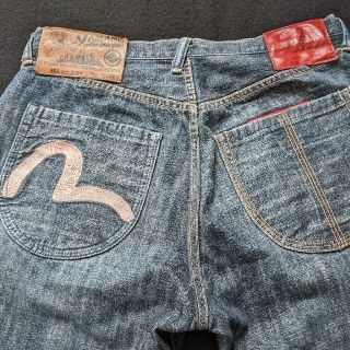 EVISU - YAMANE EVISU ピンク刺繍 サクラ耳 デニム ジーンズ 36