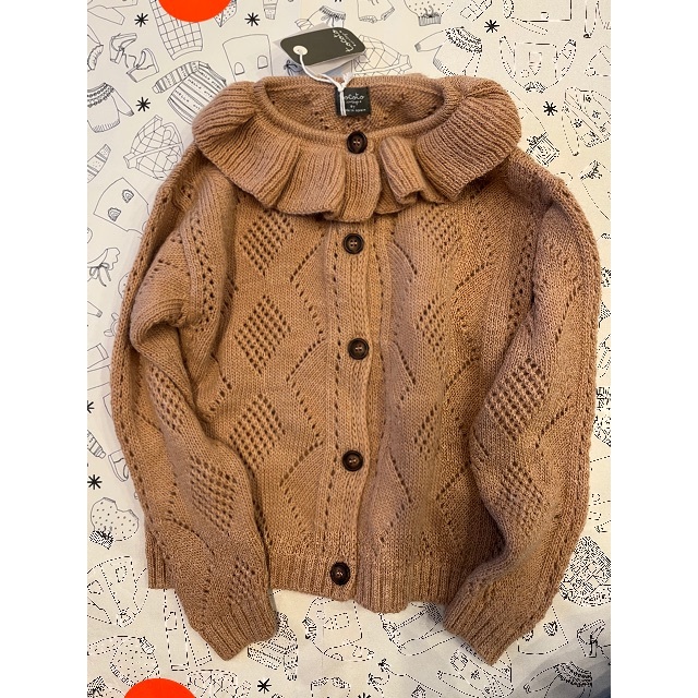 Caramel baby&child (キャラメルベビー&チャイルド)の新品　tocoto vintage カーディガン　ピンク　8Y キッズ/ベビー/マタニティのキッズ服女の子用(90cm~)(カーディガン)の商品写真