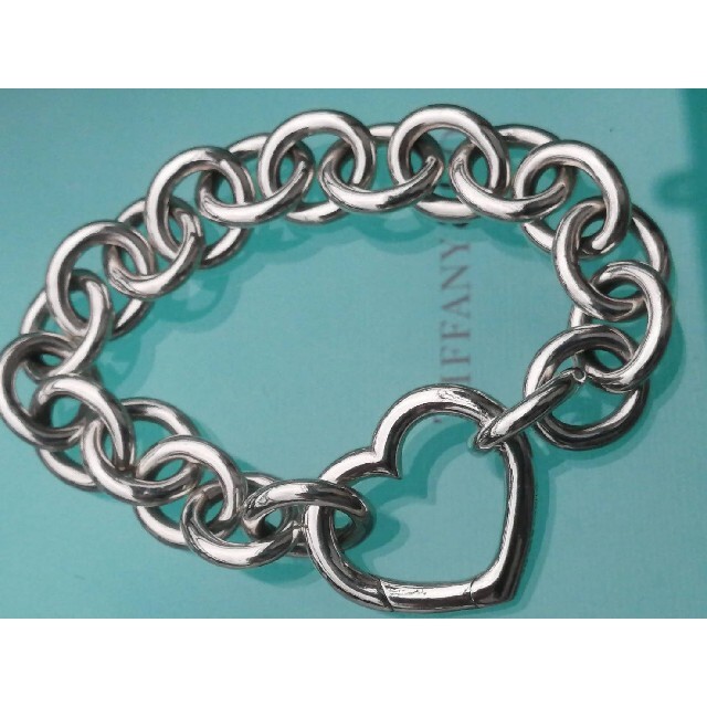 TIFFANY ラウンドリンク ハートクラスプ ブレスレット