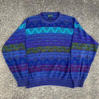 クージー(COOGI)の80s Vintage Waved Design Cotton Knit(ニット/セーター)