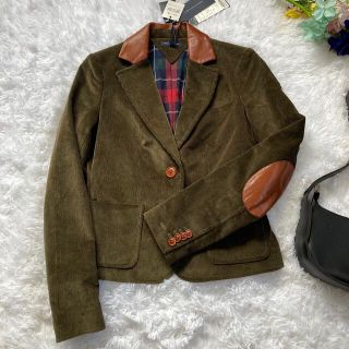 トミーヒルフィガー(TOMMY HILFIGER)のトミーヒルフィガー コーデュロイ テーラードジャケット カーキ エルボーパッチ(テーラードジャケット)