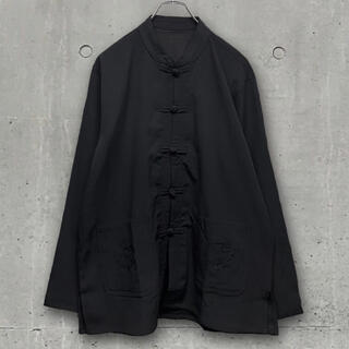 チャイナシャツ ブラック china shirt black M相当(シャツ)
