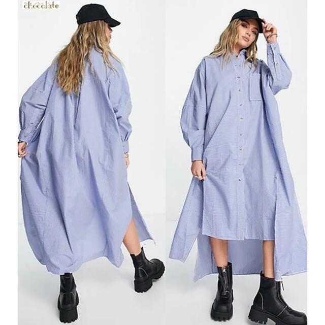 ロングワンピース/マキシワンピースASOS ストライプシャツドレス