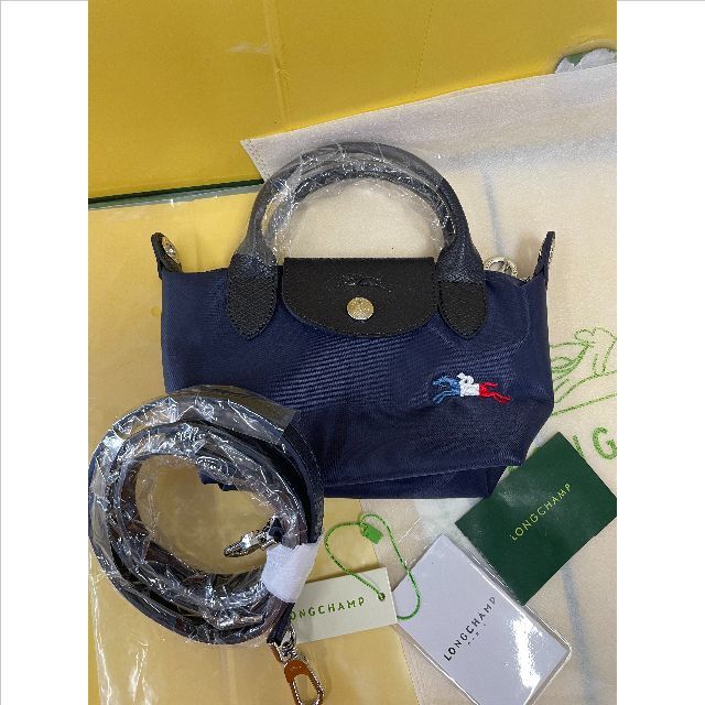 LONGCHAMP ロンシャンハンド&ミニショルダーバッグ ロゴ三色刺繍 LONGCHAMP ロンシャンハンド&ミニショルダーバッグ ロゴ三色刺繍