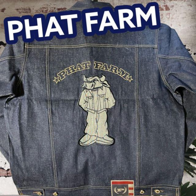 PHAT FARM 刺繍ロゴ オーバーサイズデニムジャケット XL | フリマアプリ ラクマ