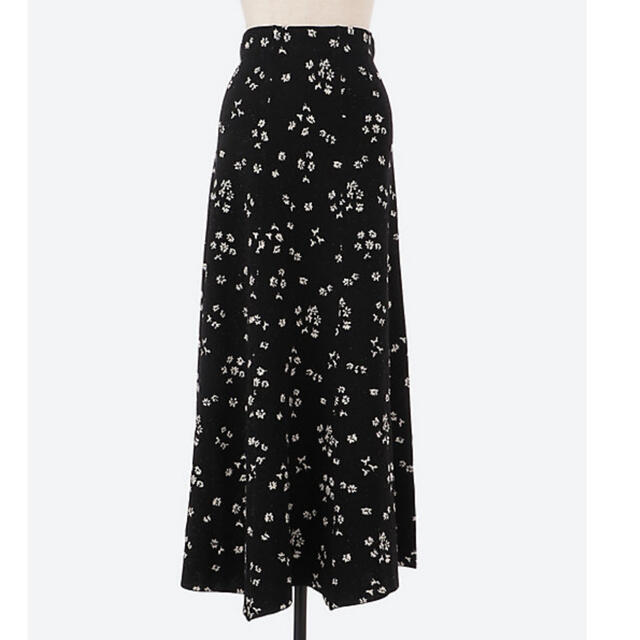 verybrain flower jagard skirt black