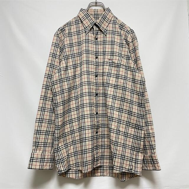 BURBERRY バーバリー ブラックレーベル ノバチェックシャツ ベージュ M