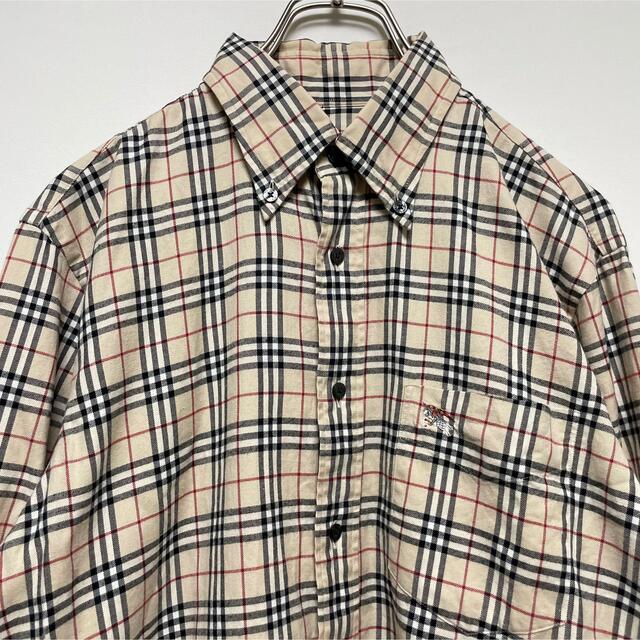 BURBERRY バーバリー ブラックレーベル ノバチェックシャツ ベージュ M