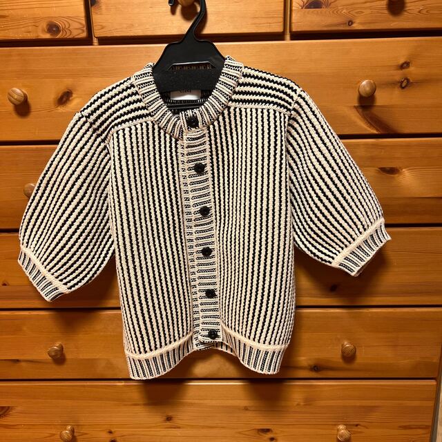 クラネSTRIPE CABLE HALF SLEEVE CARDIGAN 3