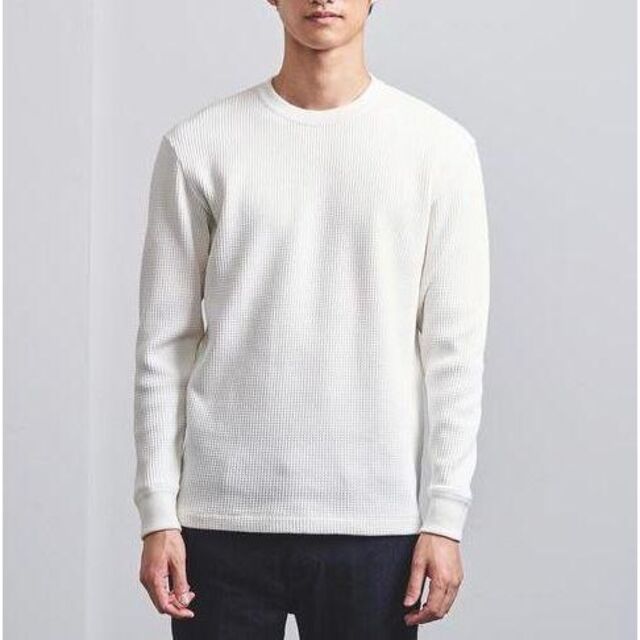 UNITED ARROWS(ユナイテッドアローズ)のサーマル クルーネック 長袖 カットソー S【 WHITE 】 メンズのトップス(Tシャツ/カットソー(七分/長袖))の商品写真