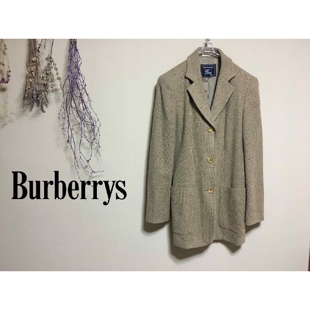 BURBERRY(バーバリー)のバーバリーズ 羊毛 カシミヤ混 イタリヤ製生地 ジャケット 38 三陽商会製 レディースのジャケット/アウター(テーラードジャケット)の商品写真