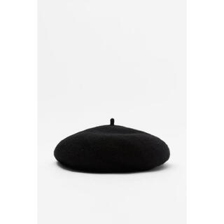 ザラ(ZARA)のZARA ウールベレー帽　ブラック(ハンチング/ベレー帽)