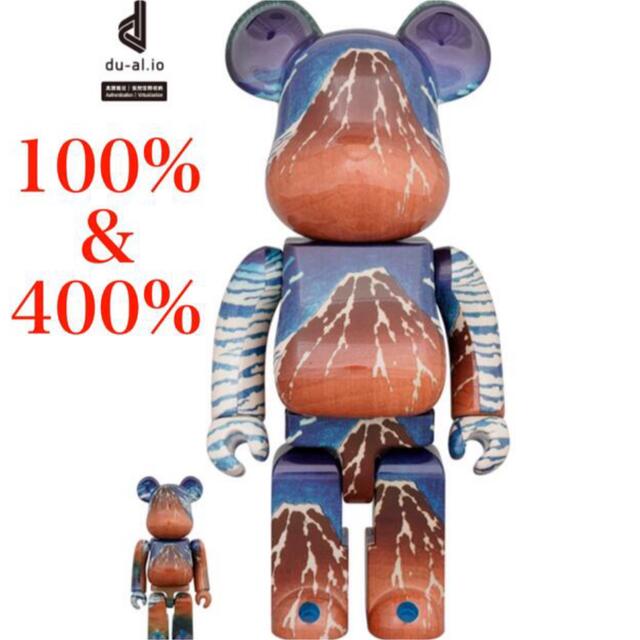 BE@RBRICK 葛飾北斎  「冨嶽三十六景 凱風快晴」100％ & 400％