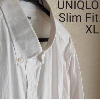 ユニクロ(UNIQLO)の　UNIQLO ユニクロ  長袖シャツ　白×白シャドーストライプ(シャツ/ブラウス(長袖/七分))