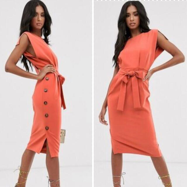 ASOS/日本未入荷/スリープサイドボタンワンピース | フリマアプリ ラクマ