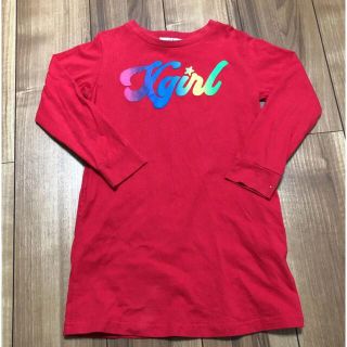 エックスガール(X-girl)の長袖　120cm ワンピース　エックスガール　女の子　長袖(Tシャツ/カットソー)