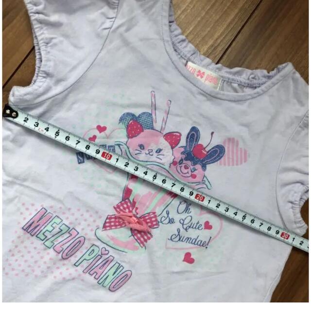 mezzo piano(メゾピアノ)のメゾピアノ Tシャツ 120 女の子　トップス　リボン　パフェ キッズ/ベビー/マタニティのキッズ服女の子用(90cm~)(Tシャツ/カットソー)の商品写真