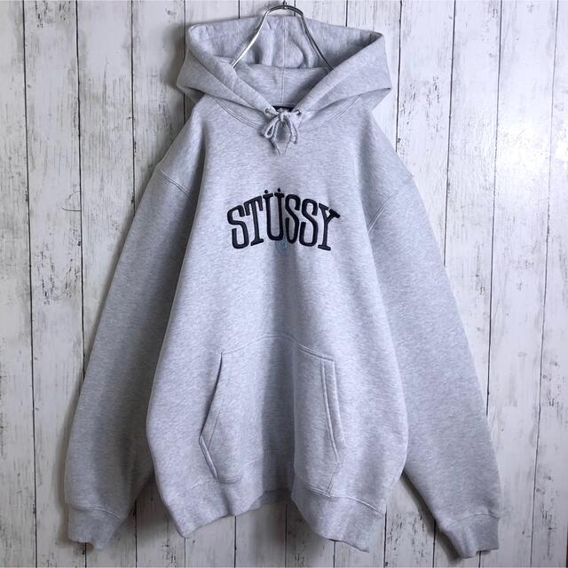 【未使用に近い】stussy ダウンジャケット ブルー 刺繍ロゴ L ビック