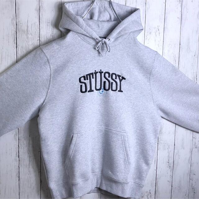 《希少》ステューシー STUSSY☆ブルゾン L 刺繍ロゴ グレー JK300